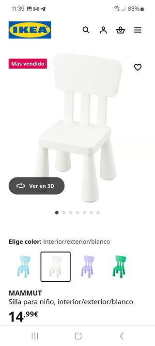Escritorio y silla infantil blanco