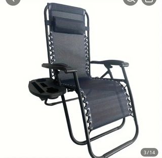 Tumbona plegable negra exterior en caja sin abrir