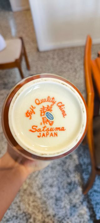 Jarrón Satsuma Japoneses Peonías Pavos