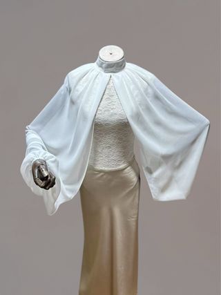 Blusa gasa blanco choker manga larga talla única