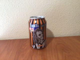 Lata Fanta Naranja Beetlejuice Vacía