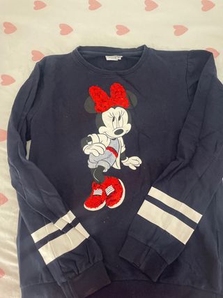 Sudadera Minnie Mouse lentejuelas roja talla 13-14