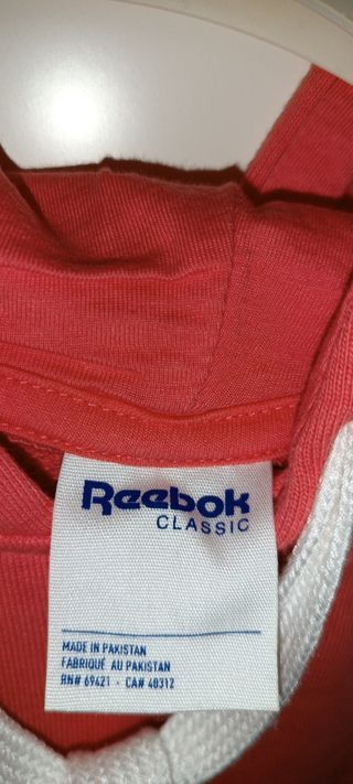 Felpa Reebok corallo con logo