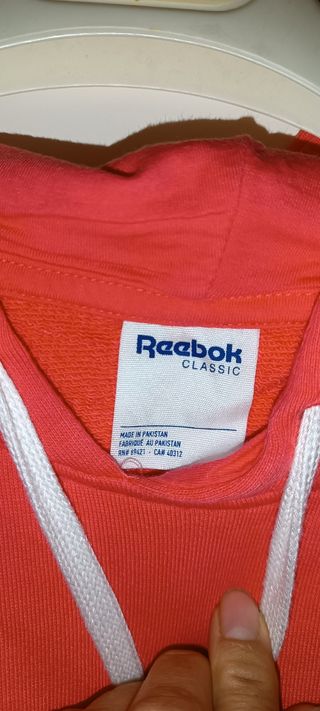 Felpa Reebok corallo con logo