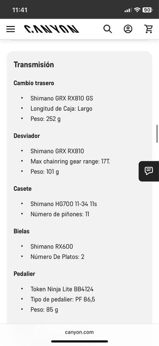 Bicicleta Canyon Grail CF SL 7