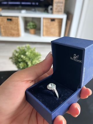 Anillo Swarovski Azul y Plateado