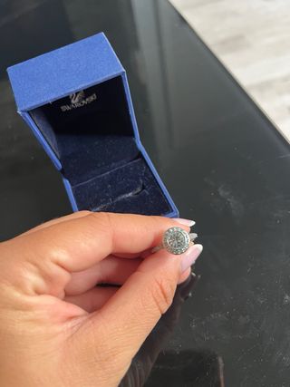 Anillo Swarovski Azul y Plateado