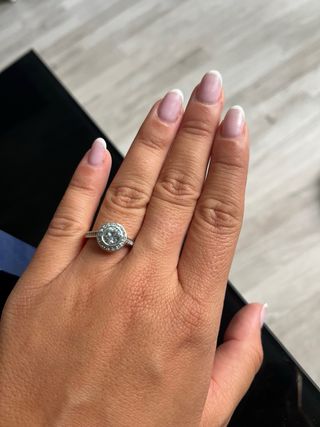 Anillo Swarovski Azul y Plateado