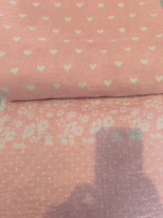 Colcha Cama 90 Corazones y Flores Reversibles