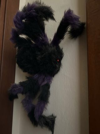 Ragno peluche nero e viola