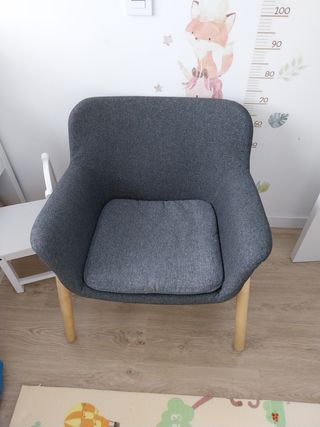 Sillón Vedbo 1 plaza tela gris