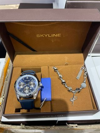 SKYLINE Reloj Azul y Plateado