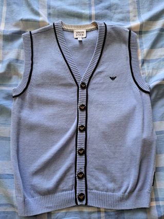 Gilet Armani Junior cotone azzurro