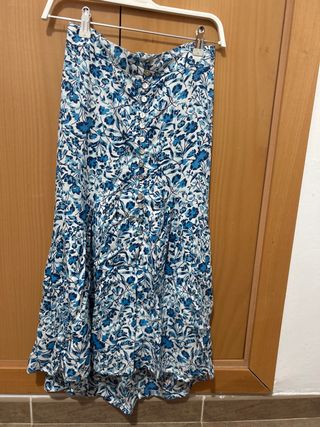 Falda midi estampada flores