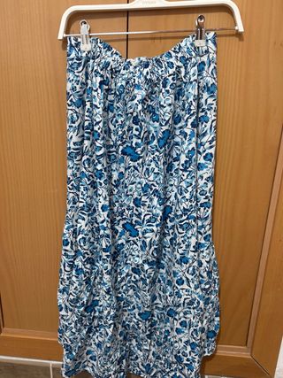Falda midi estampada flores