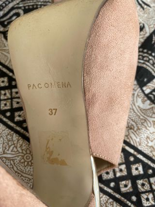 PACOMENA Zapatos Tacón Rosa y Dorado