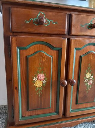 Mueble auxiliar de entrada madera pintado