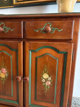 Mueble auxiliar de entrada madera pintado