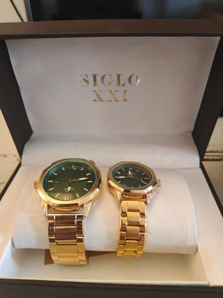 Pareja de Relojes Oro y Verde