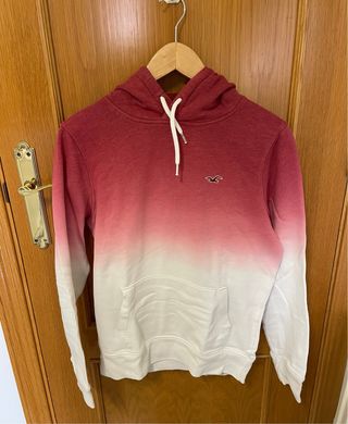 Sudadera Hollister Talla XS Degradado Rojo/Blanco