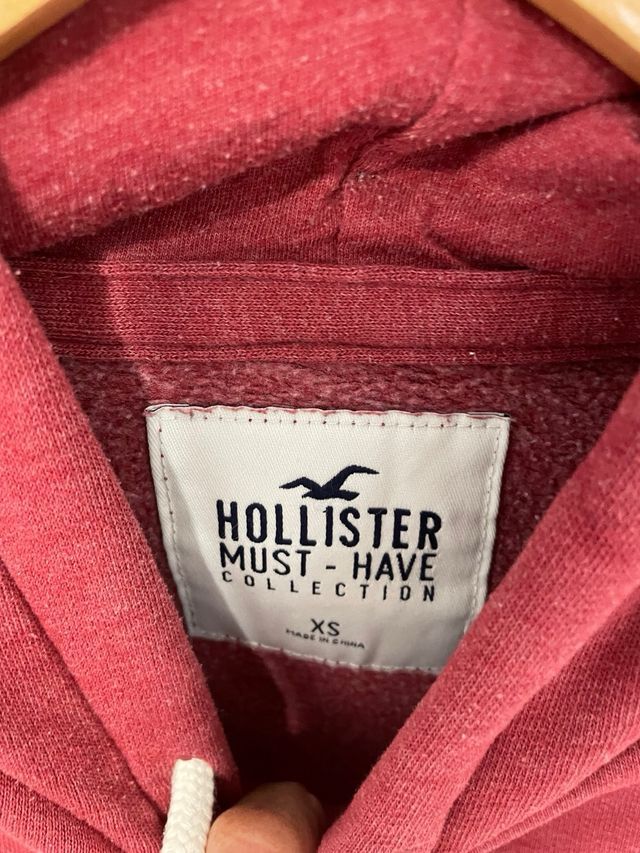 Sudadera Hollister Talla XS Degradado Rojo/Blanco