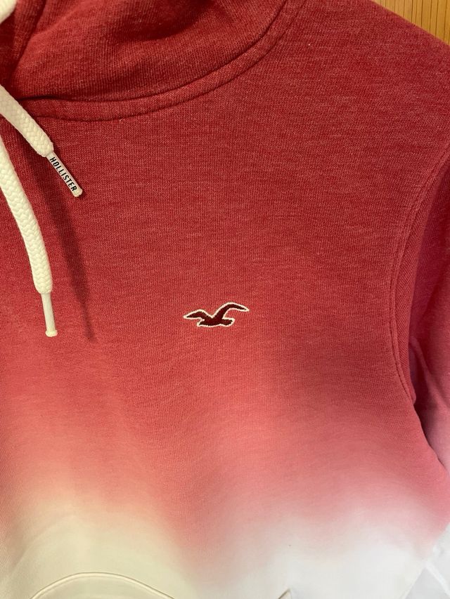 Sudadera Hollister Talla XS Degradado Rojo/Blanco
