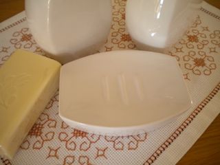 Tappeto bagno Gabel bianco in tessuto