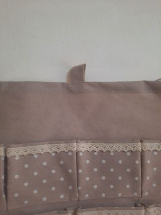 Sacca portaoggetti beige con pois