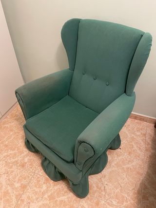 Sillón orejero verde