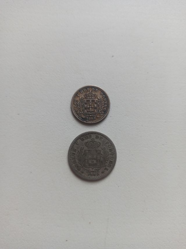 2 Monedas Portugal 50 y 100 Reis