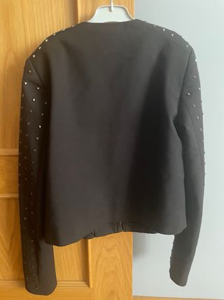 Cazadora Mango Negra Tachuelas Talla XS