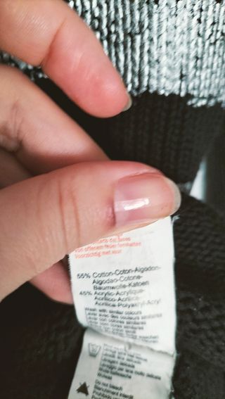 Jersey DKNY cuello alto rayas plata XS