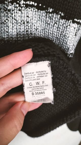 Jersey DKNY cuello alto rayas plata XS