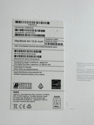 MacBook Air M2 16GB 13.6 midnight