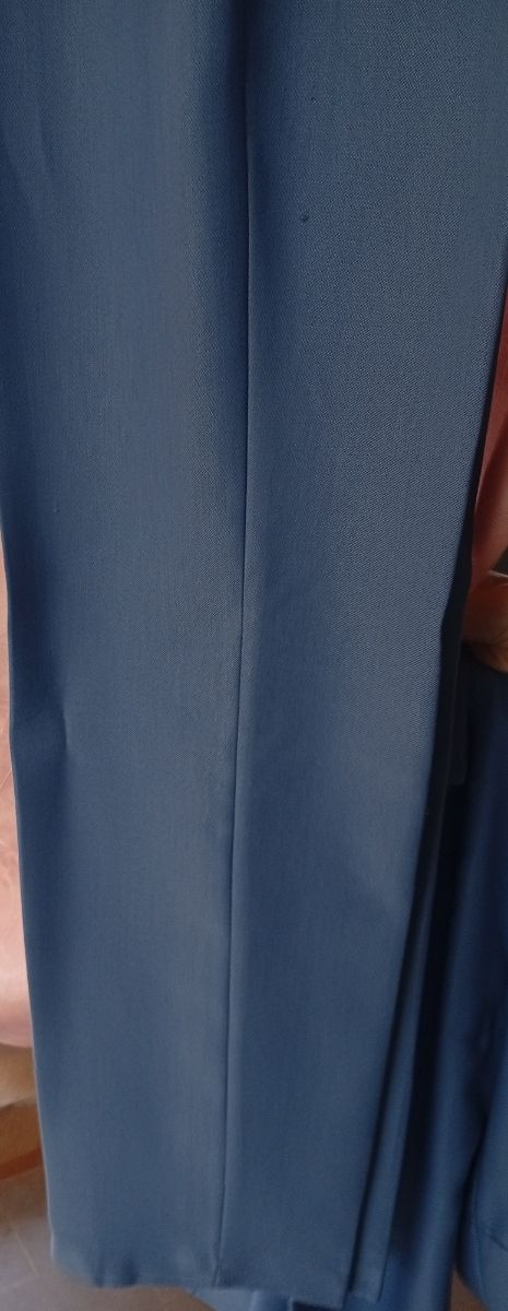 Traje chaqueta mujer manga 3/4 azul grisáceo