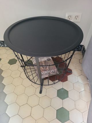 Mesa de centro metálica negra