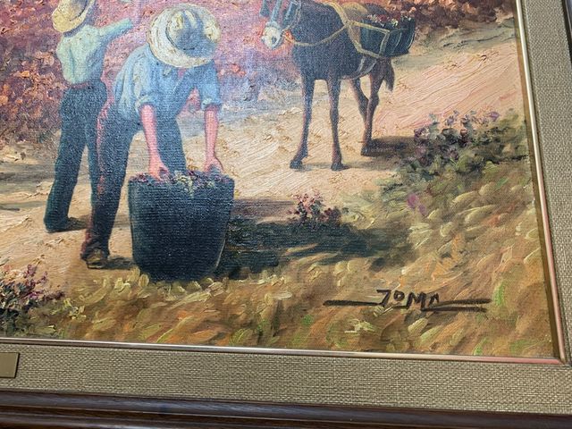 Cuadro La vendimia pintor JOMA óleo