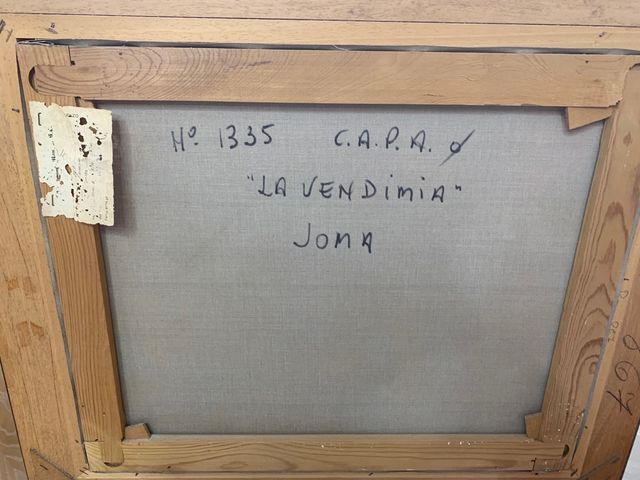 Cuadro La vendimia pintor JOMA óleo