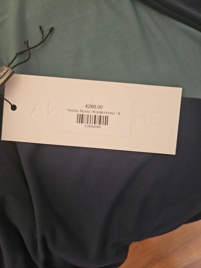 Vestido Cherubina verde y verde azulado