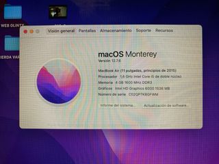 MacBook Air 11 2015 Intel Core i5 4GB RAM