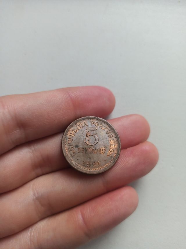 Moneda 5 Centavos Portugal 1921 muy bonita