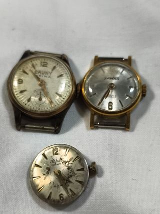 Lote 3 Relojes Vintage Mujer Cauny, Sawar, Union