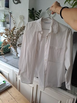 Camisa oversize Stradivarius blanca talla única