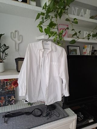 Camisa oversize Stradivarius blanca talla única