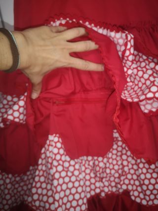 Vestido Gitana Niña Rojo Lunares. 