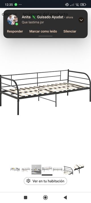 Estructura Cama Metálica Negra