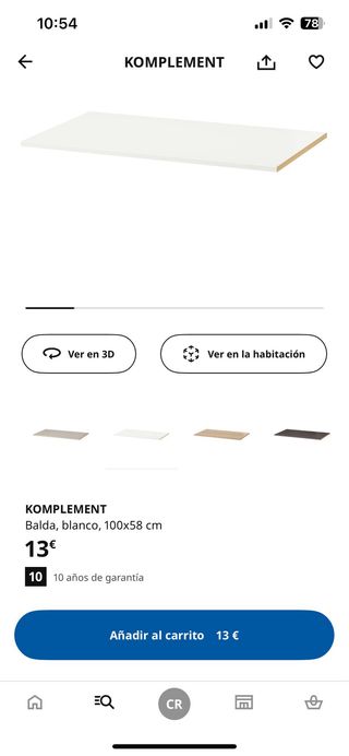Tabla Komplement Ikea Blanca