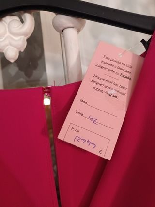 Vestido fiesta buganvilla con cinturón floral