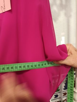 Vestido fiesta buganvilla con cinturón floral