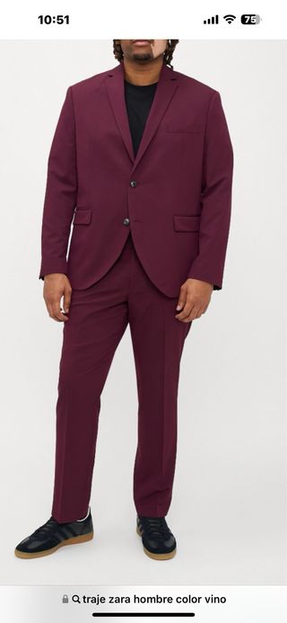 Traje Zara Hombre Color Vino